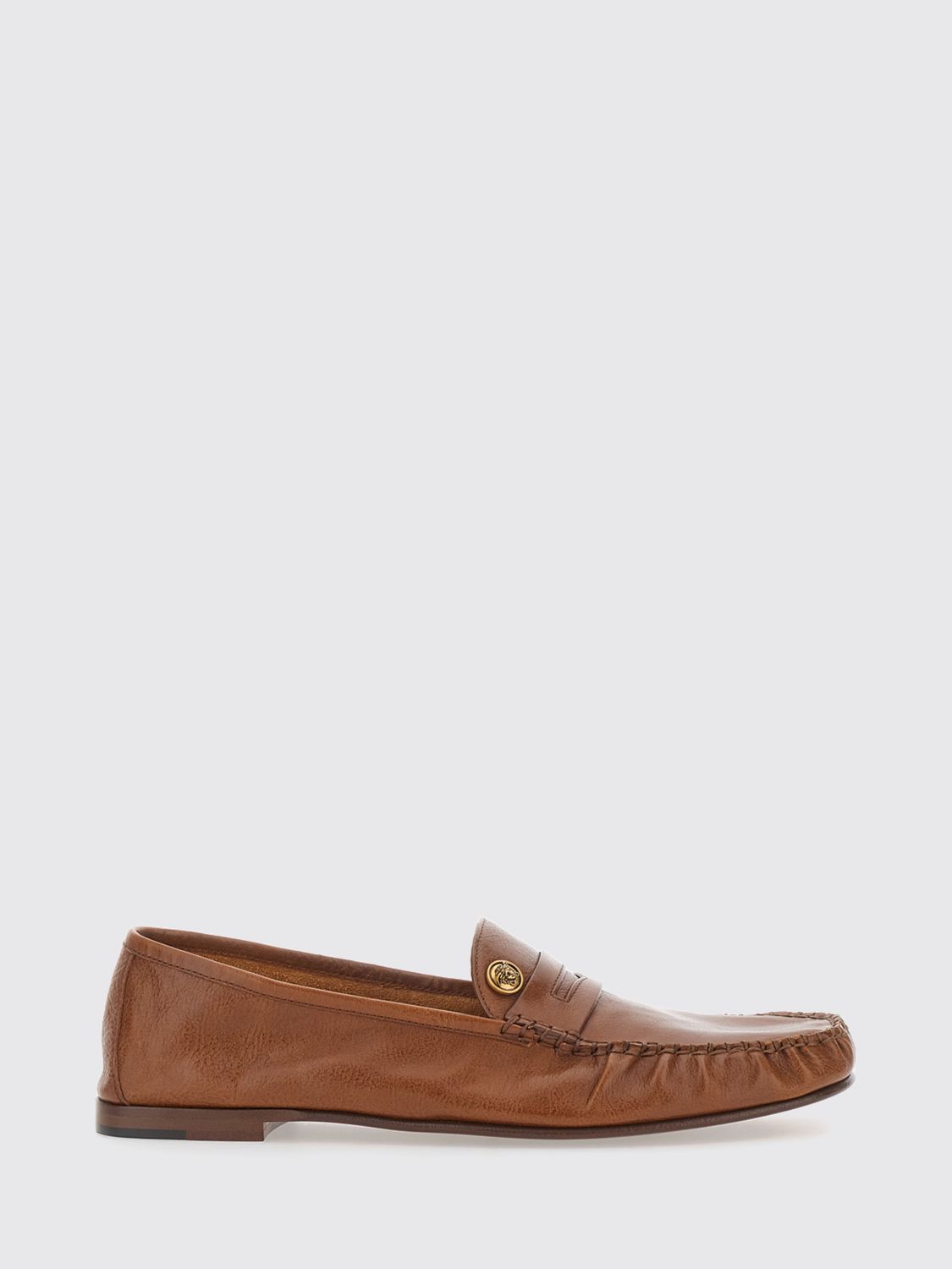 VERSACE Penny-Loafer von aus genarbtem Leder mit Medusa-Plakette