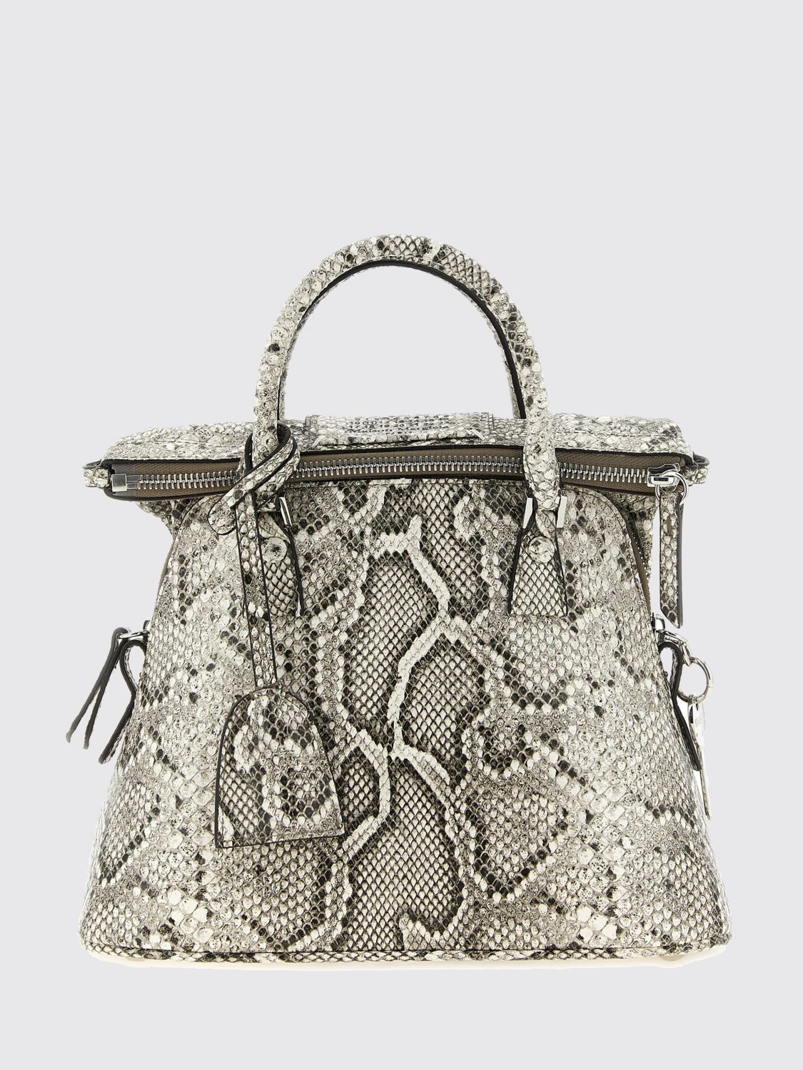 MAISON MARGIELA 5AC Mini Python-Effect Leather Handbag with Charm MAISON MARGIELA 5AC Mini Python-Effect Leather Handbag with Charm