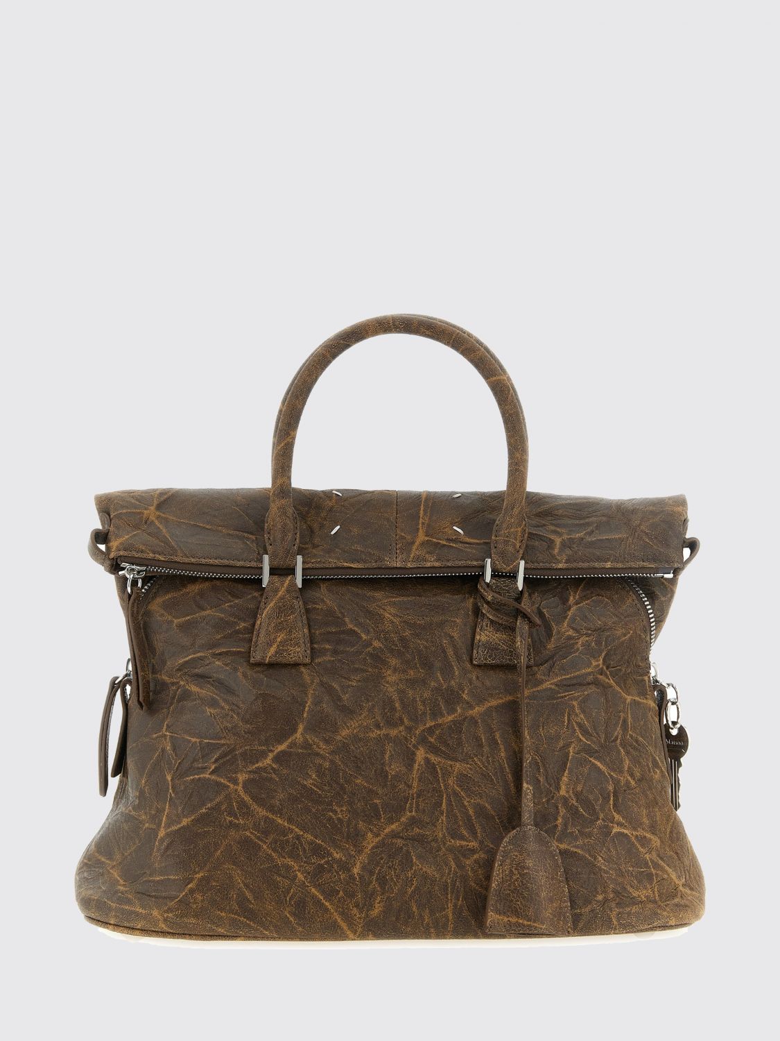 MAISON MARGIELA 5AC Medium Abstract-Print Leather Handbag MAISON MARGIELA 5AC Medium Abstract-Print Leather Handbag