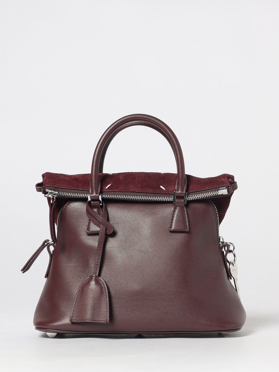 MAISON MARGIELA 5AC Calfskin and Suede Handbag with Charm MAISON MARGIELA 5AC Calfskin and Suede Handbag with Charm