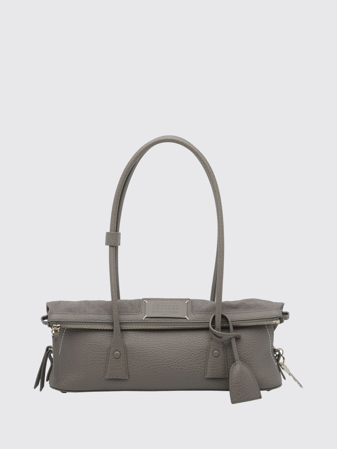 MAISON MARGIELA 5AC Calfskin Shoulder Bag with Contrast Stitching MAISON MARGIELA 5AC Calfskin Shoulder Bag with Contrast Stitching