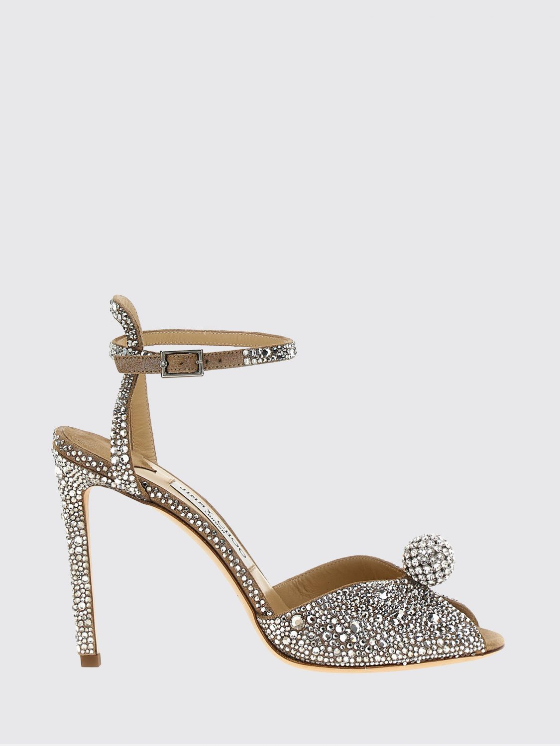 JIMMY CHOO Sacora Crystal-Embellished Velvet High-Heeled Sandals