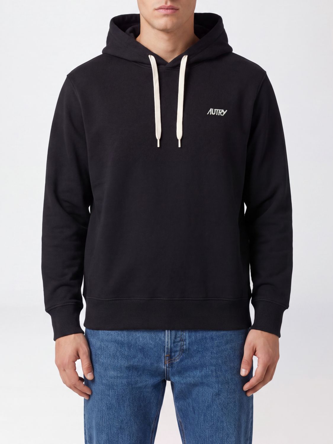 AUTRY Baumwoll-Hoodie mit kontrastierendem Logo und Kordelzug