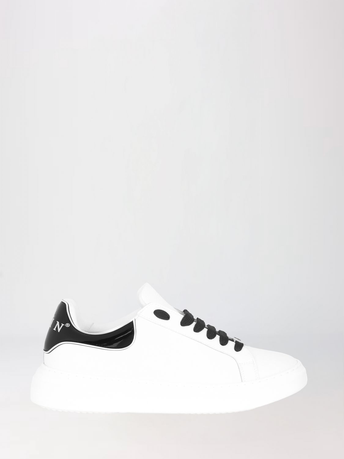 PHILIPP PLEIN Low-Top-Sneakers aus zweifarbigem Leder mit Chunky-Sohle und Logo