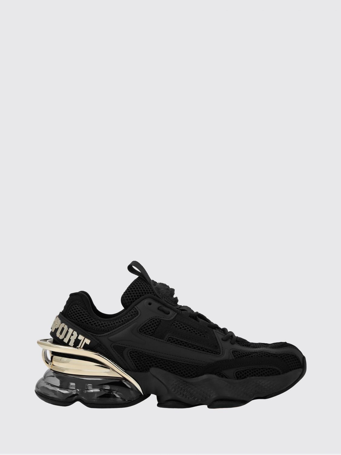 Plein Sport Low-Top-Sneakers Runner PS Thunder Mix aus Mesh mit gekerbter Sohle
