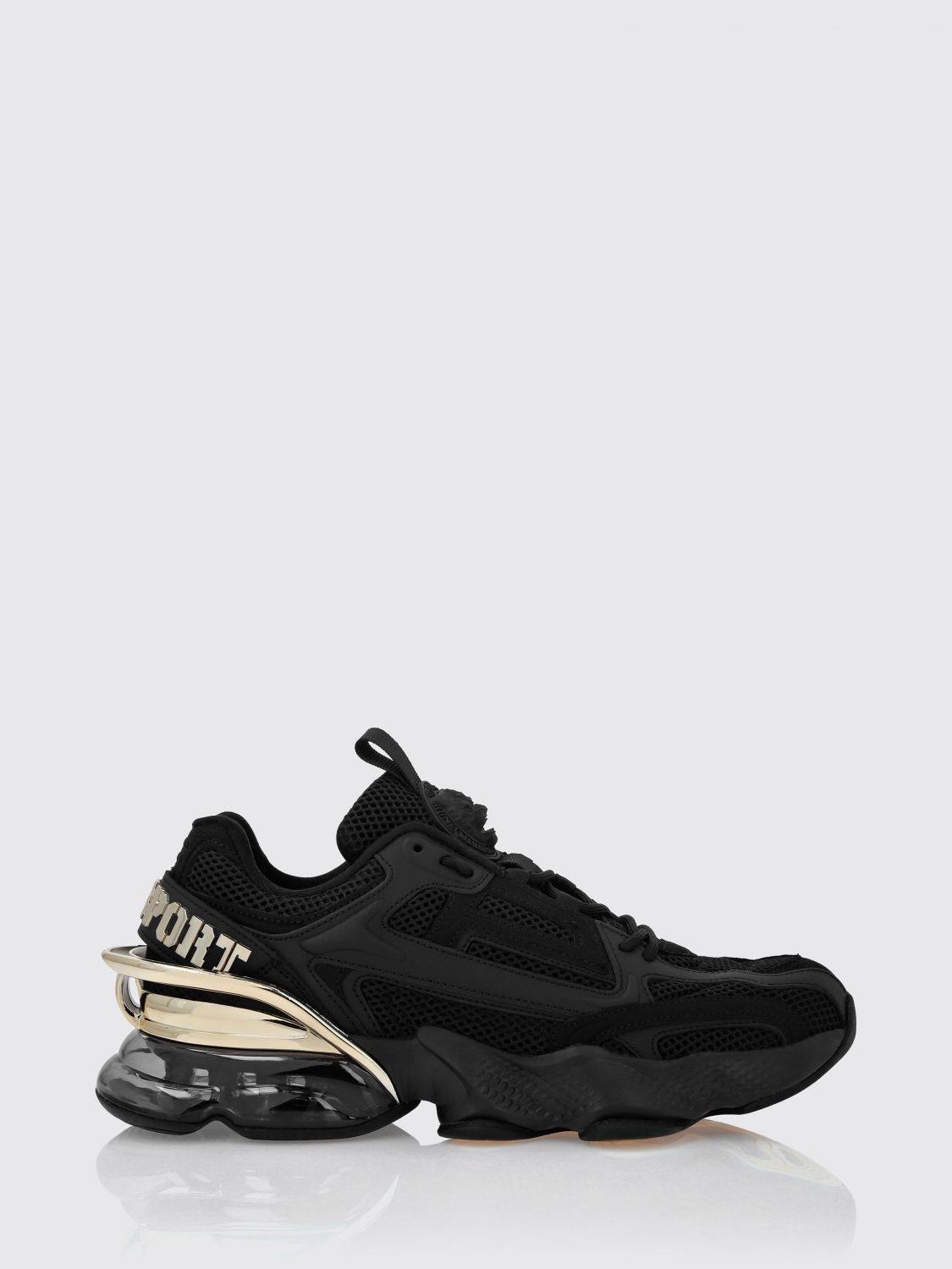 Plein Sport Low-Top-Sneakers Runner PS Thunder Mix aus Mesh mit gekerbter Sohle