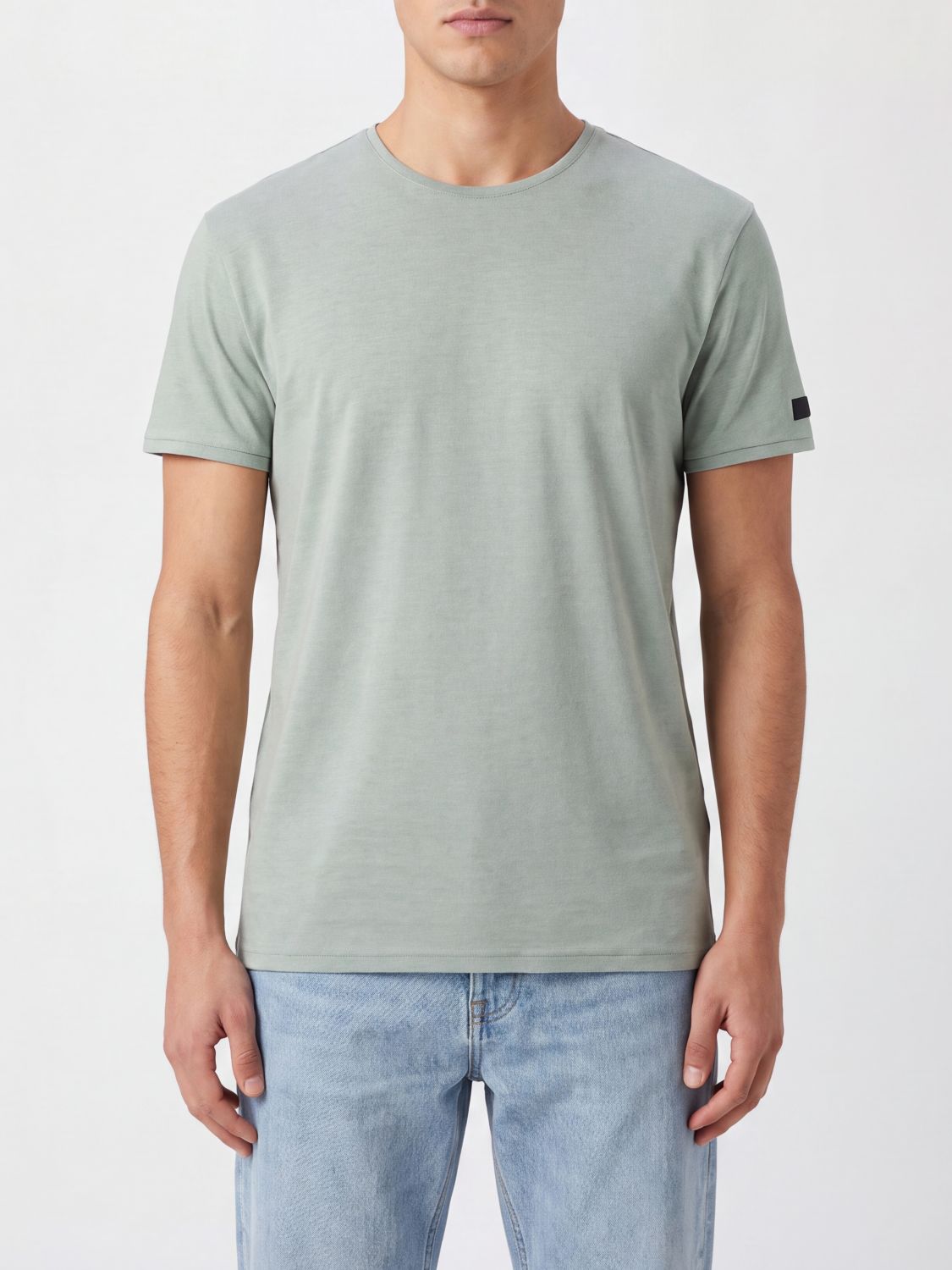 Rrd Crewneck T-Shirt in Stretch Cotton Blend with Applied Logo