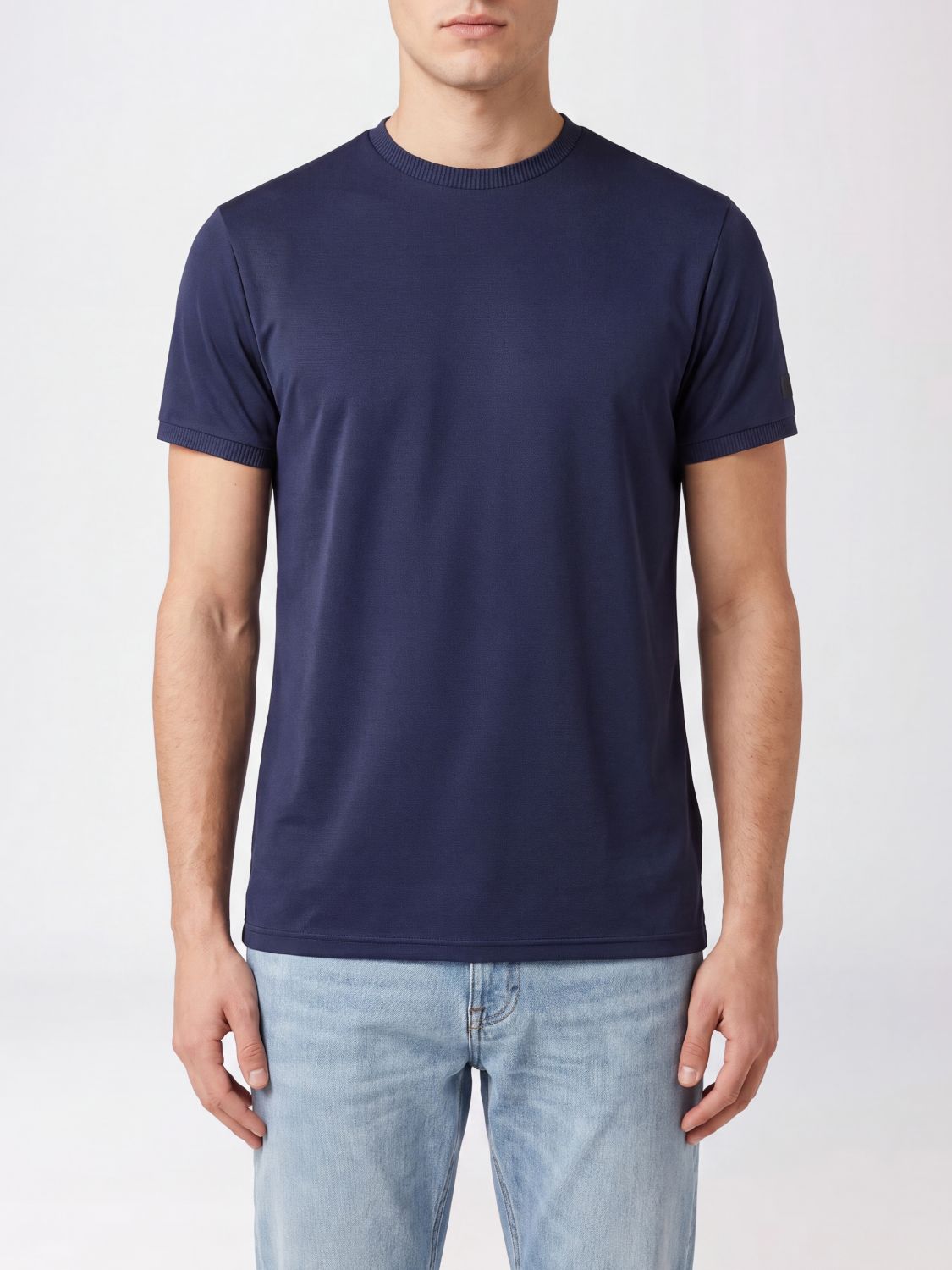 Rrd Short-Sleeved Crewneck T-Shirt in Technical Fabric with Contrast Logo
