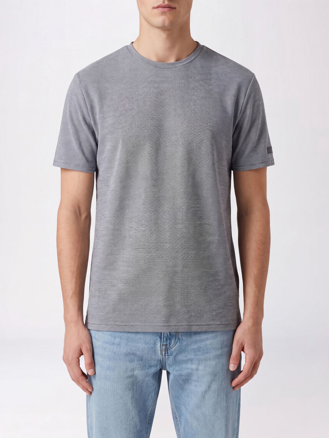Rrd Short-Sleeved Crewneck T-Shirt in Technical Fabric with Contrast Logo