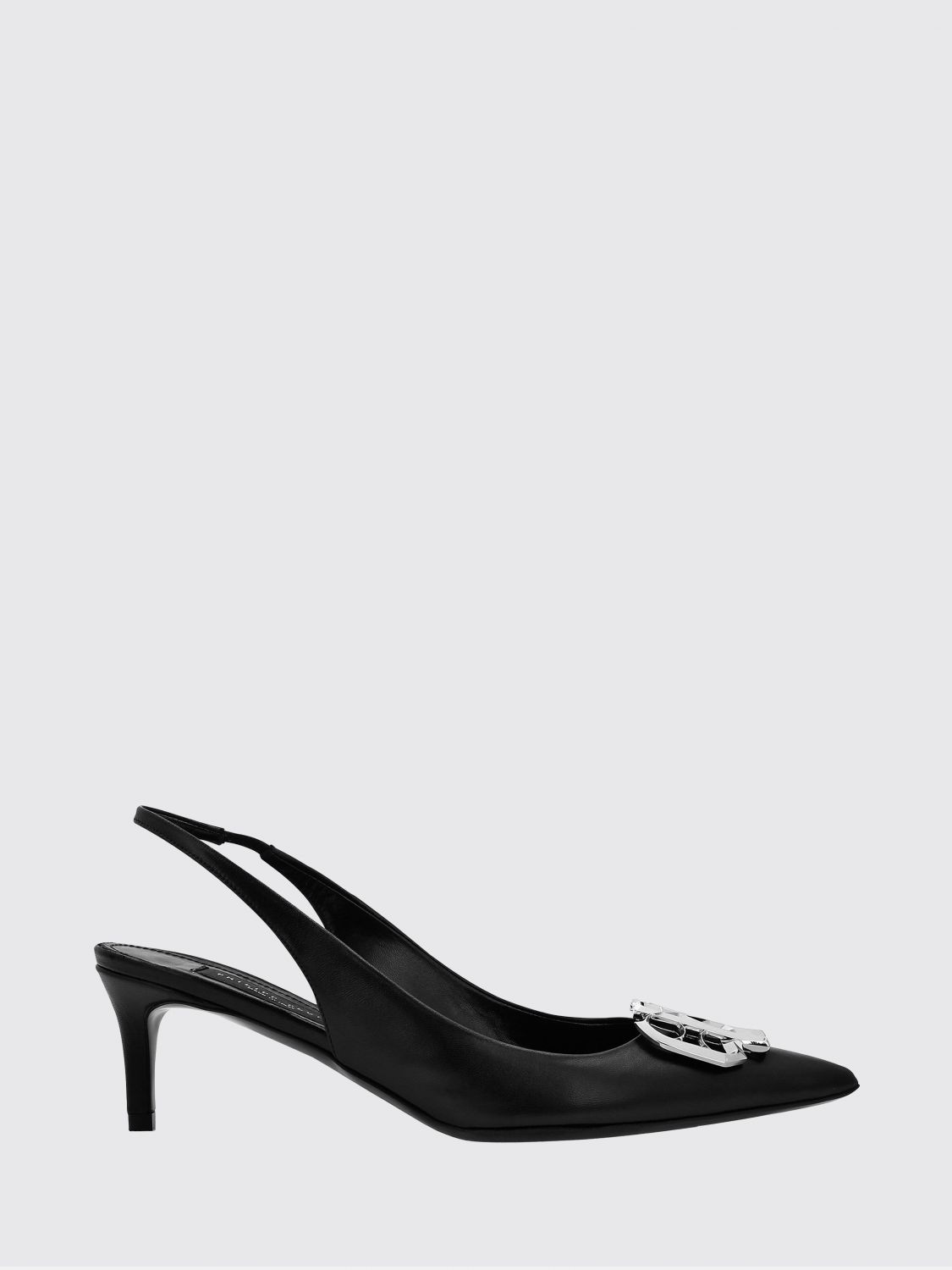 PHILIPP PLEIN Gothic Monogramm-Leder-Slingback-Pumps mit mittlerem Absatz