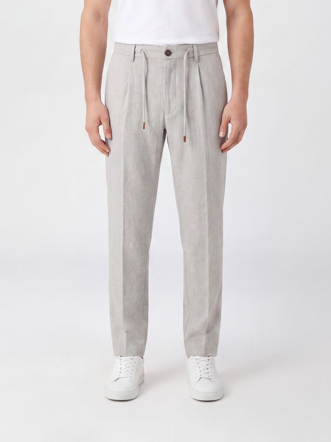 ELEVENTY Slim Fit Chino-Hose aus Baumwolle von mit Bundfalten und Kordelzug