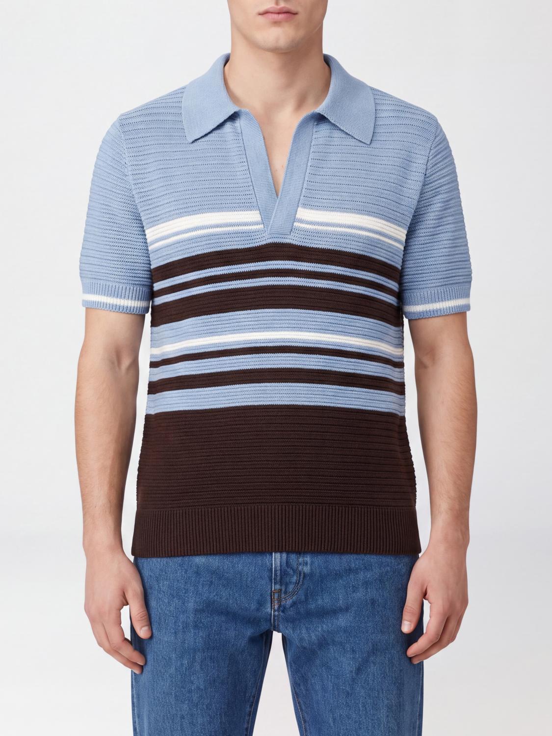 FERRAGAMO Polo Shirt Men color Gnawed Blue