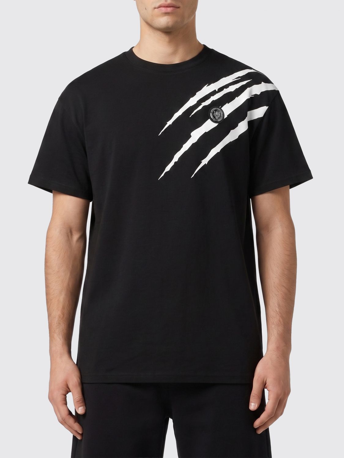 Plein Sport T-shirt in cotone con stampa grafica e logo Hexagon sul retro