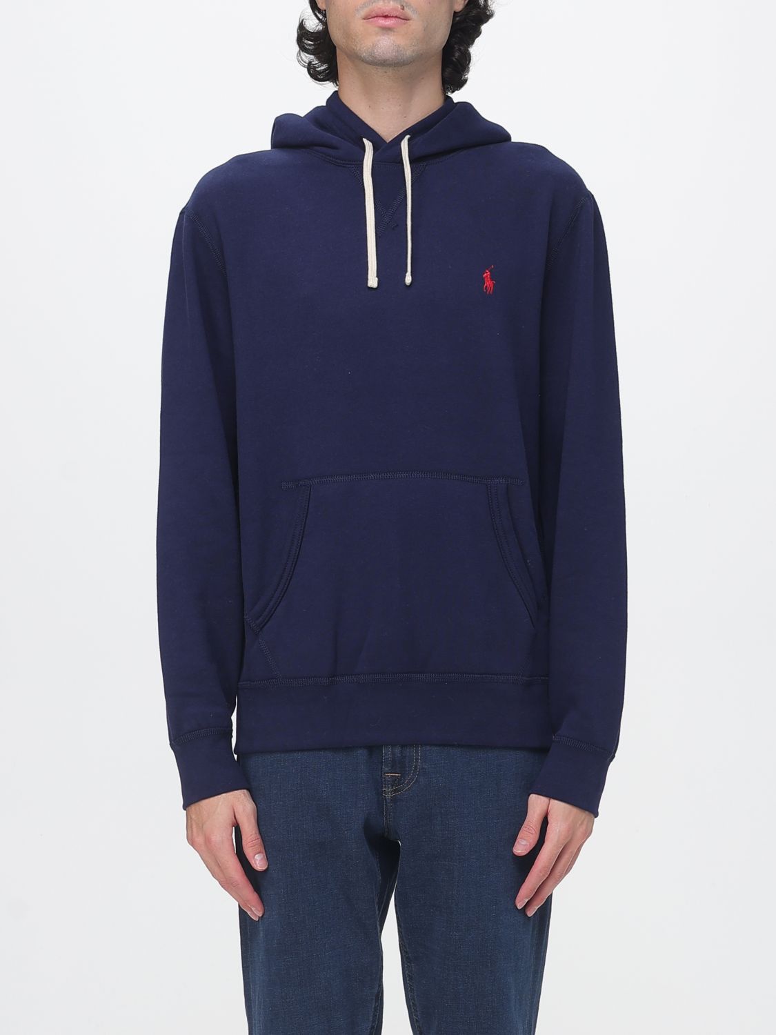 POLO RALPH LAUREN Felpa con cappuccio in cotone con iconico logo Pony ricamato