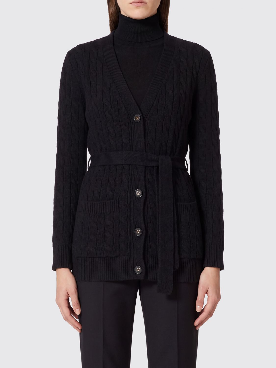 VALENTINO GARAVANI Cardigan in cashmere intrecciato