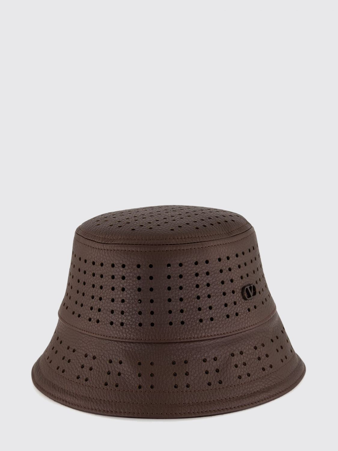 Valentino Garavani Perforated Leather Bucket Hat with VLogo