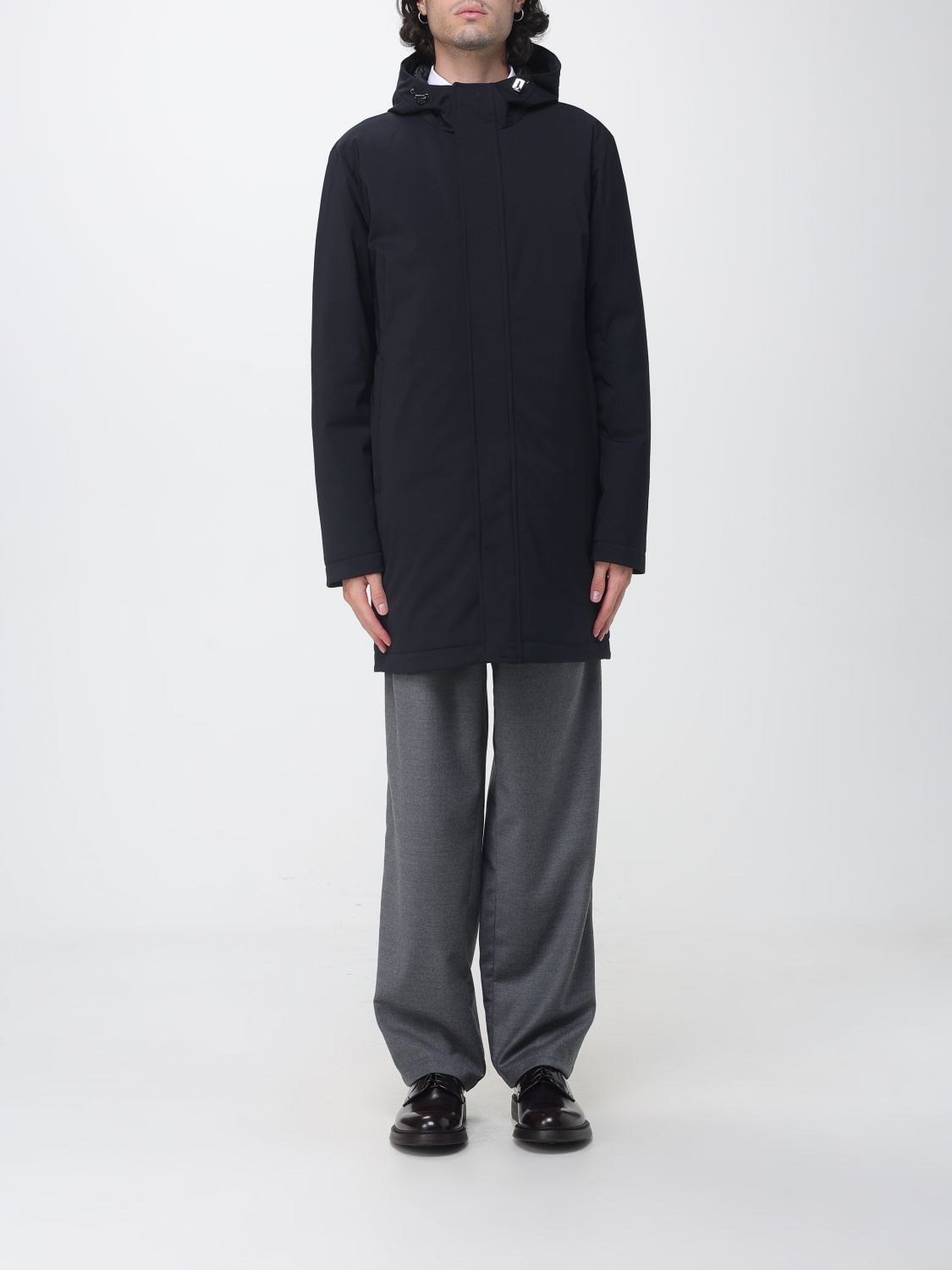 Herno Hooded Padded Windbreaker Jacket in Water-Repellent Nylon
