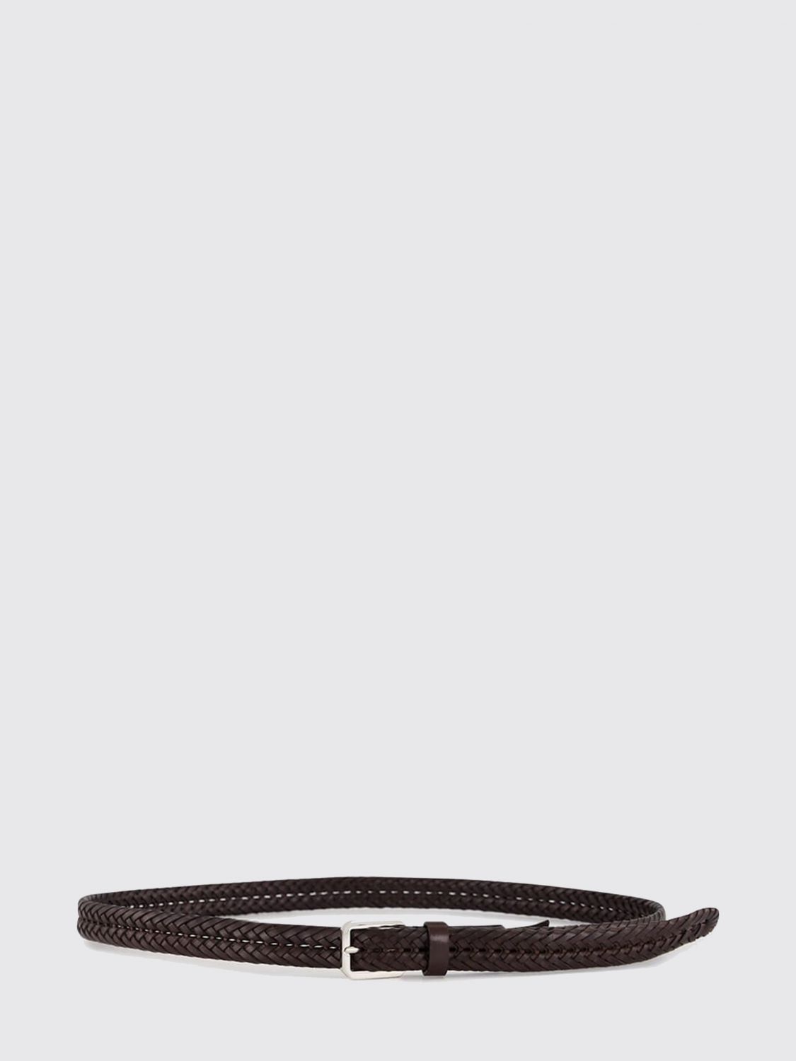 TOM FORD Braided Smooth Calfskin Leather Belt with Buckle
