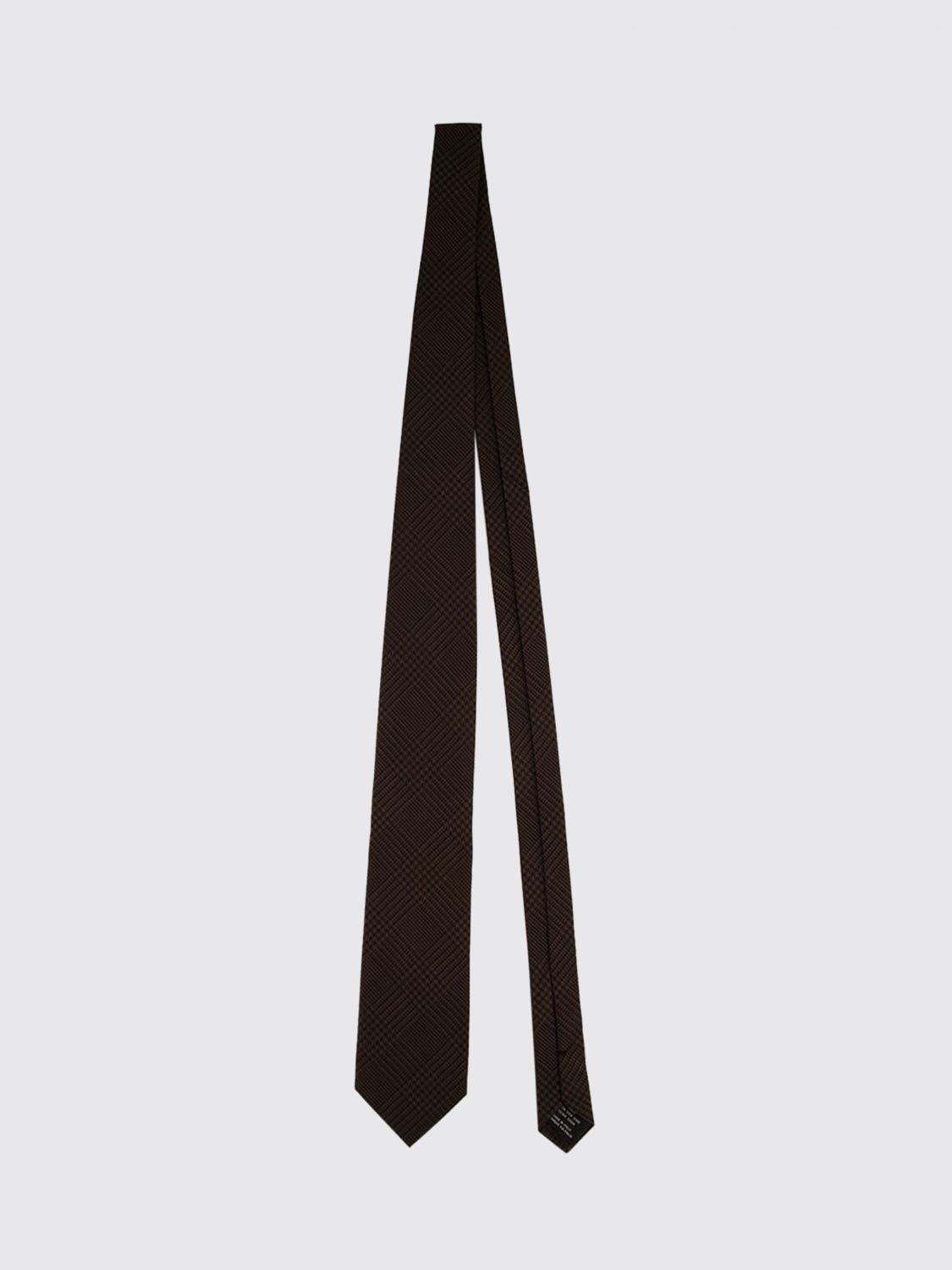TOM FORD Cravatta in pura seta Mulberry con motivo Principe di Galles
