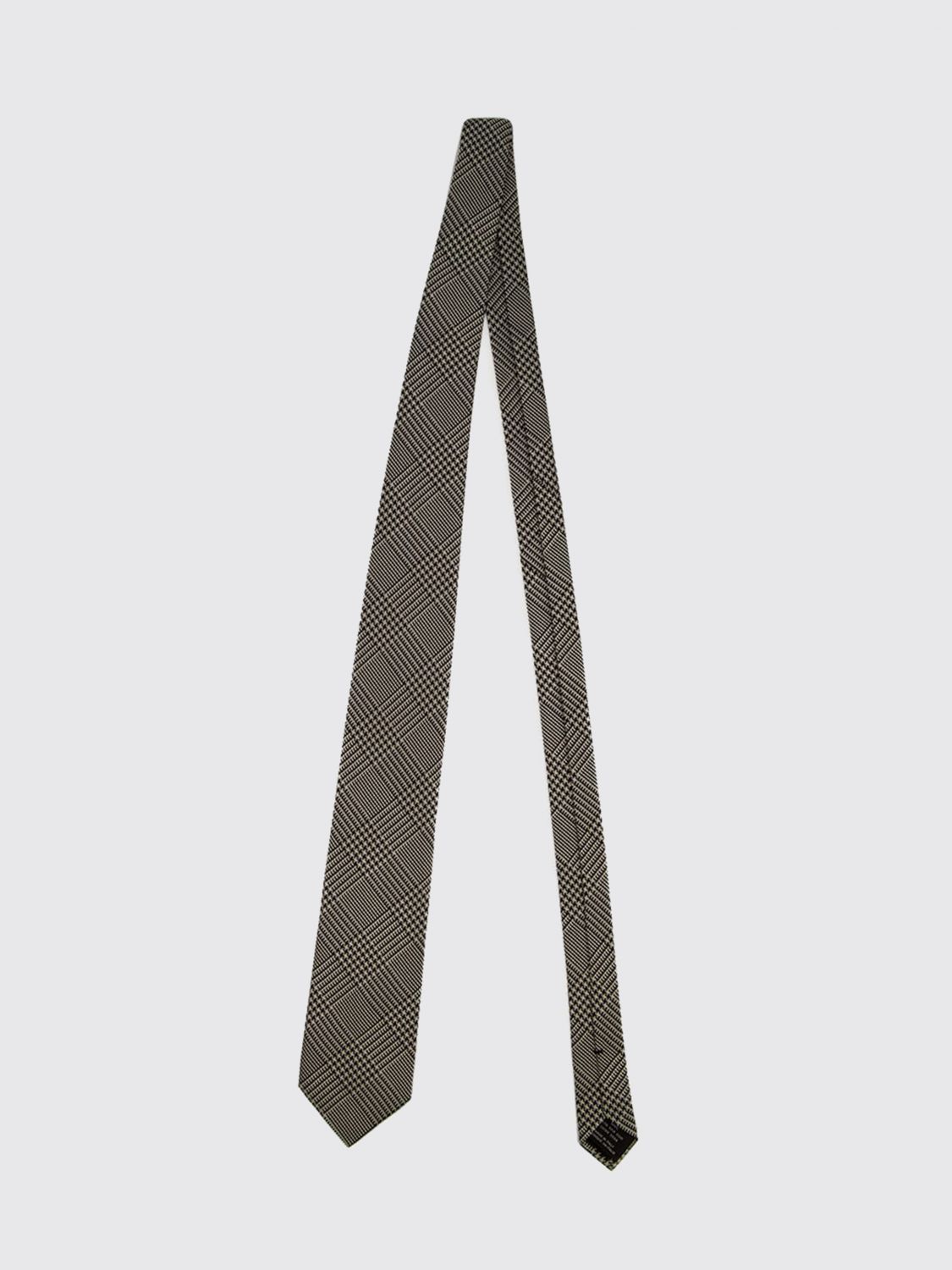 TOM FORD Cravatta in pura seta Mulberry con motivo Principe di Galles