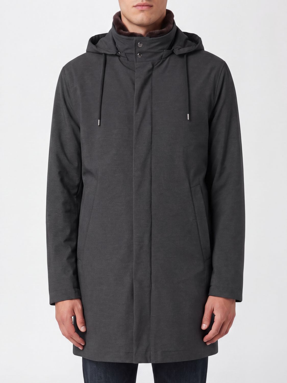 HERNO Short Resort Parka in Padded Nylon with a Detachable Hood