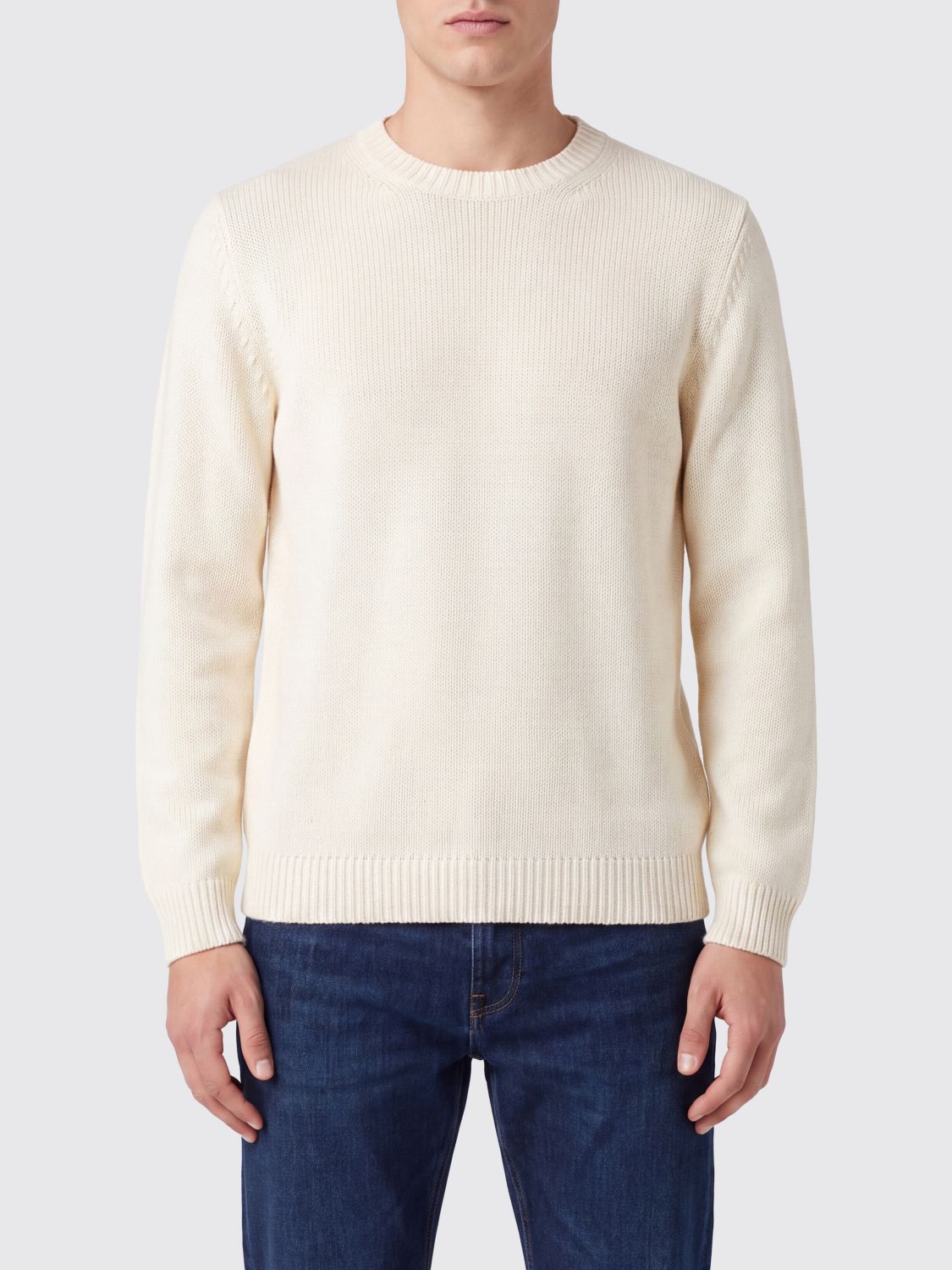ROBERTO COLLINA Crewneck Long-Sleeved Jumper in Fine Merino Wool