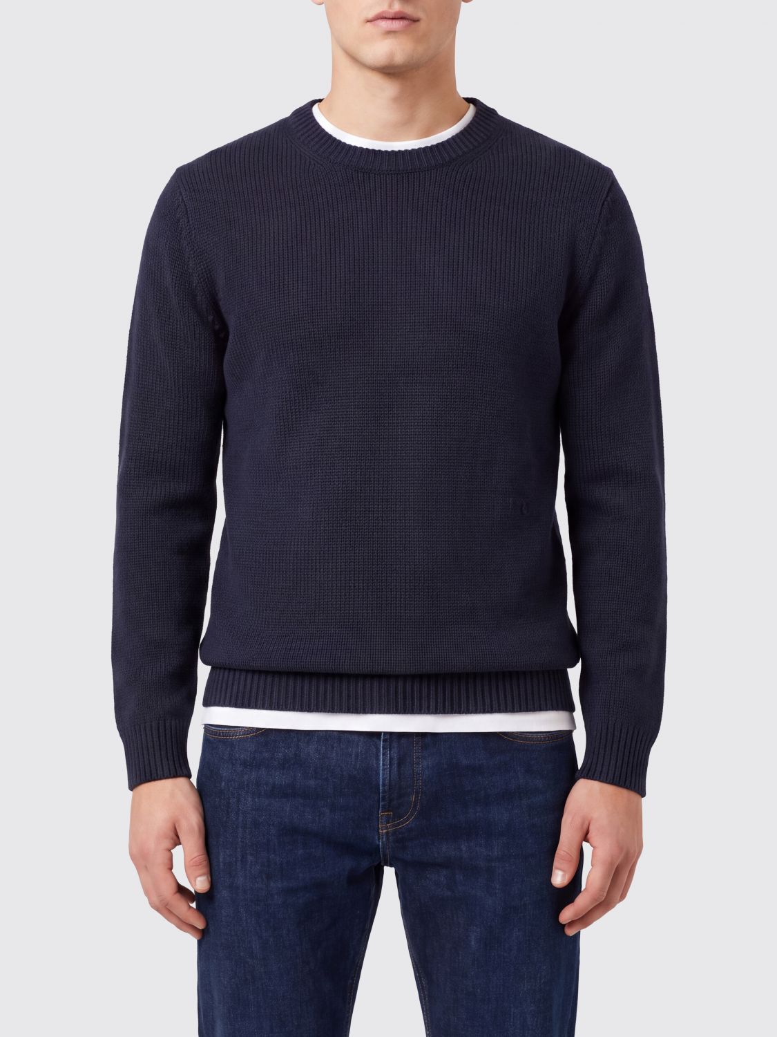 ROBERTO COLLINA Crewneck Long-Sleeved Jumper in Fine Merino Wool