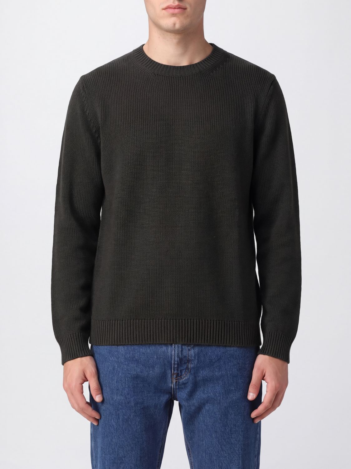 ROBERTO COLLINA Crewneck Long-Sleeved Jumper in Fine Merino Wool