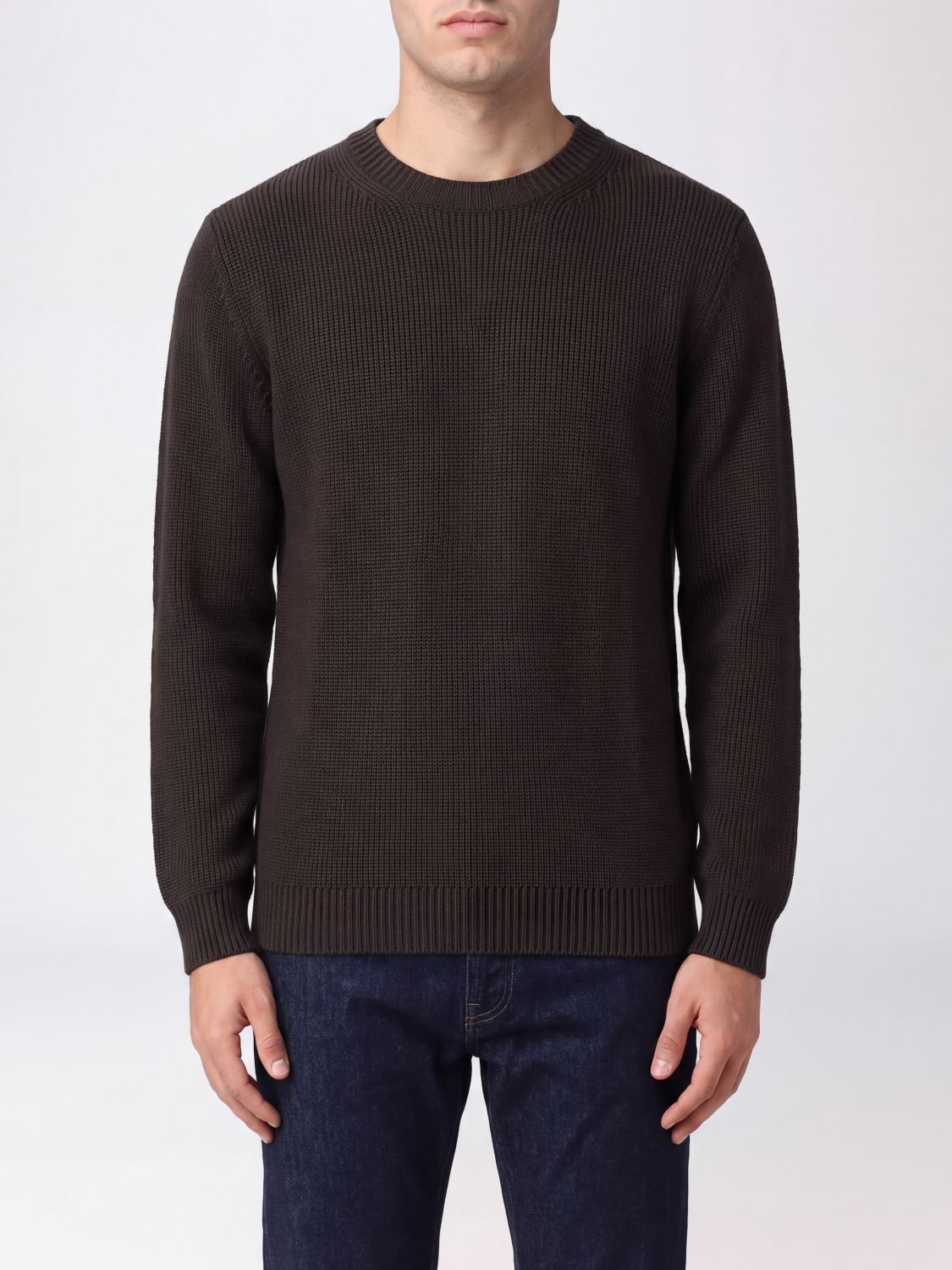 ROBERTO COLLINA Crewneck Long-Sleeved Jumper in Fine Merino Wool