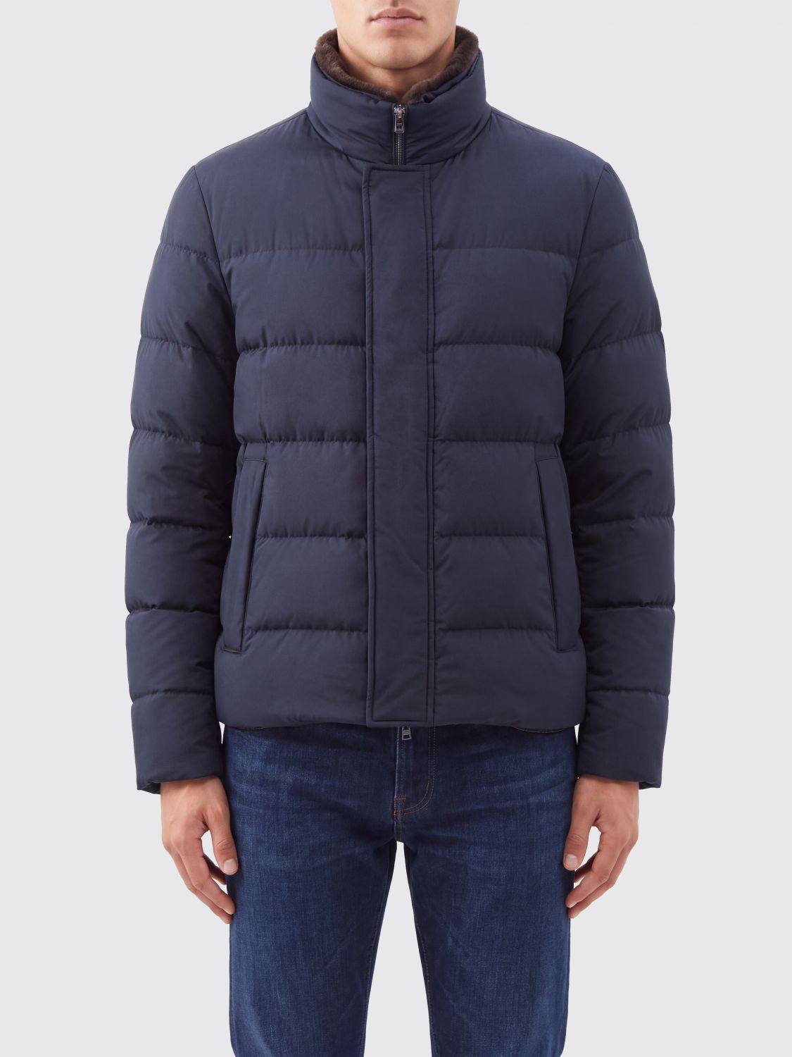 HERNO High Neck Quilted Down Jacket in Water-Repellent Nylon