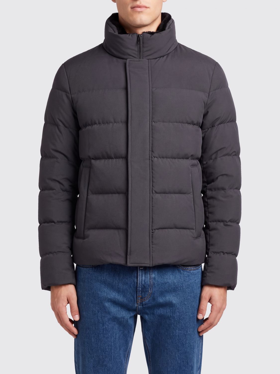 HERNO High Neck Quilted Down Jacket in Water-Repellent Nylon