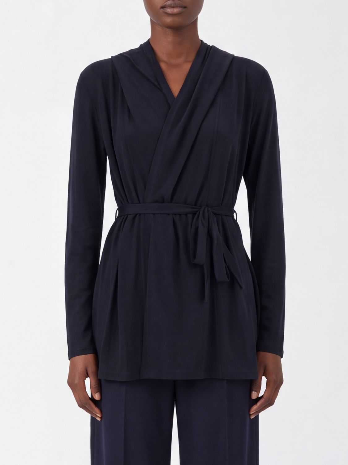 MAX MARA Cardigan con cappuccio in misto seta