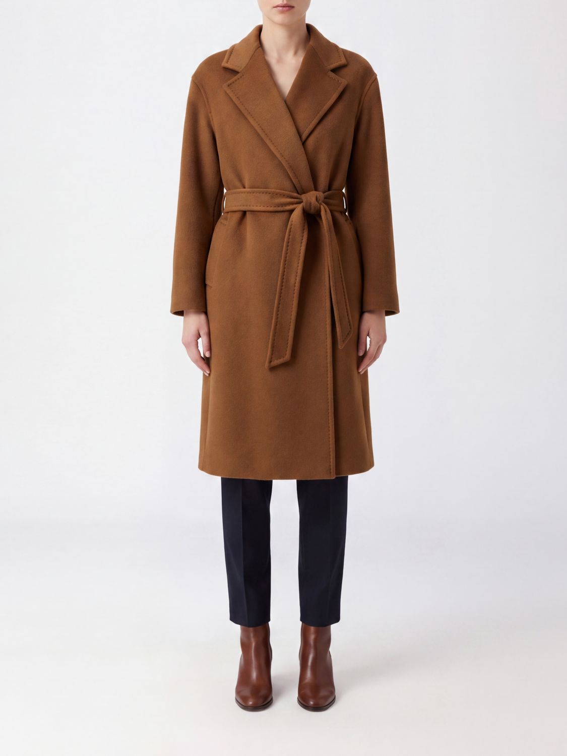 MAX MARA Bademantel-Mantel aus 100% reinem Kaschmir mit Bindegürtel