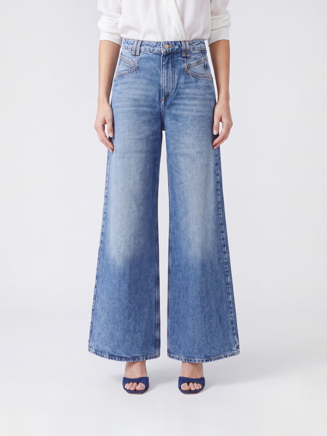 ISABEL MARANT Lemony Jeans mit weitem Bein aus Baumwolldenim