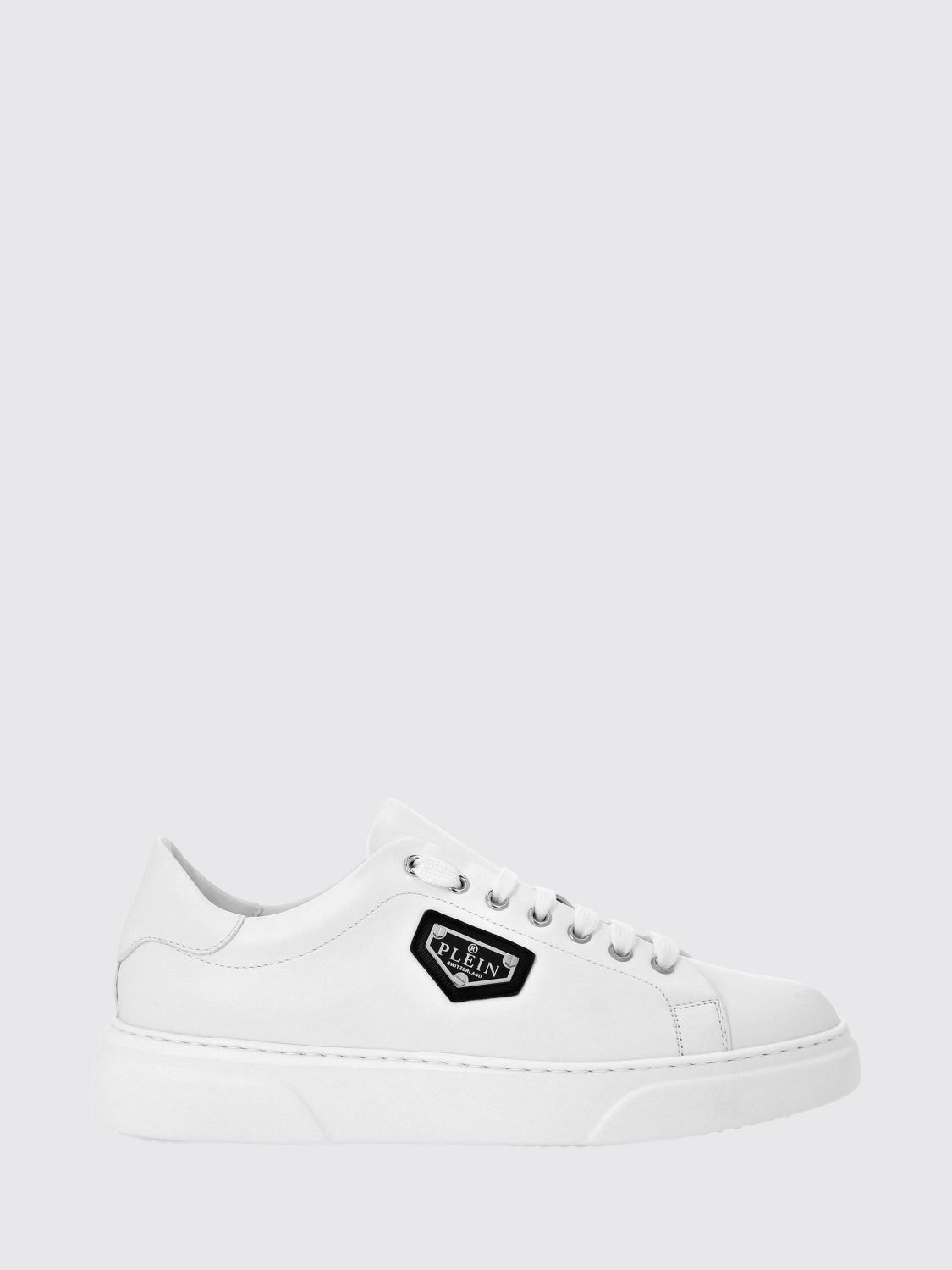 PHILIPP PLEIN Low-Top Sneakers aus Glattleder mit appliziertem Seitenlogo