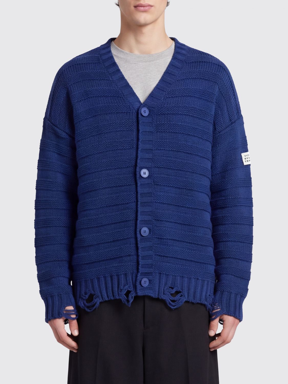 MM6 MAISON MARGIELA Relaxed Fit Distressed-Effect Wool-Blend Cardigan