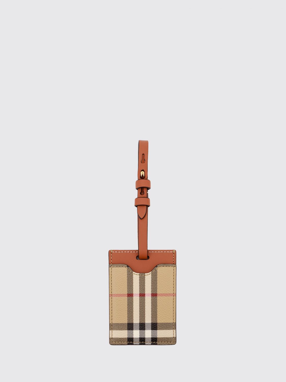 BURBERRY Mini Vintage Check Travel Accessory with Leather Details