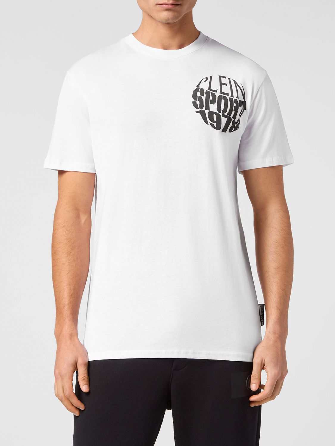 Plein Sport T-shirt slim fit in cotone con logo stampato sul davanti