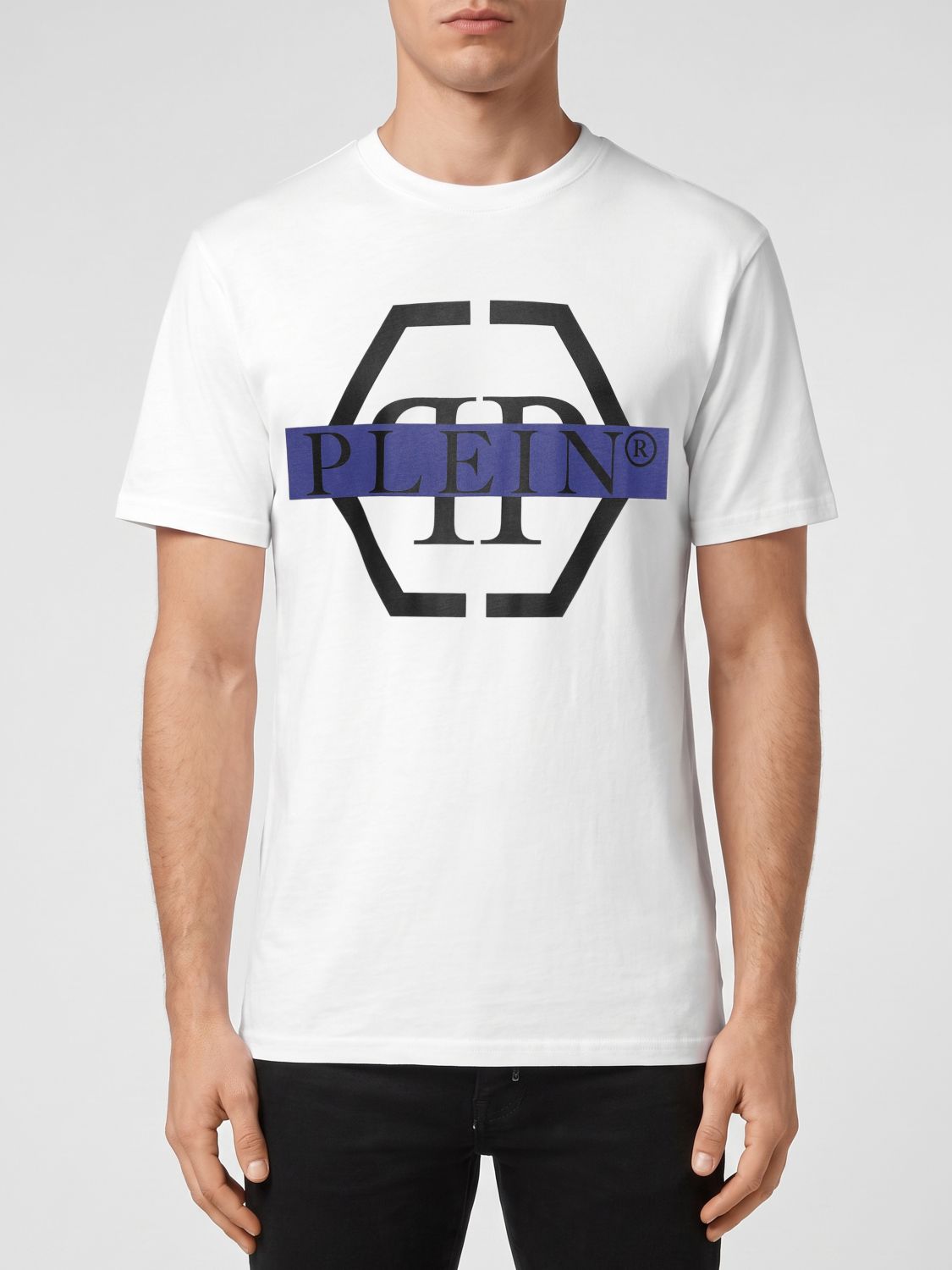 PHILIPP PLEIN T-shirt slim fit in cotone con logo Hexagon e monogram
