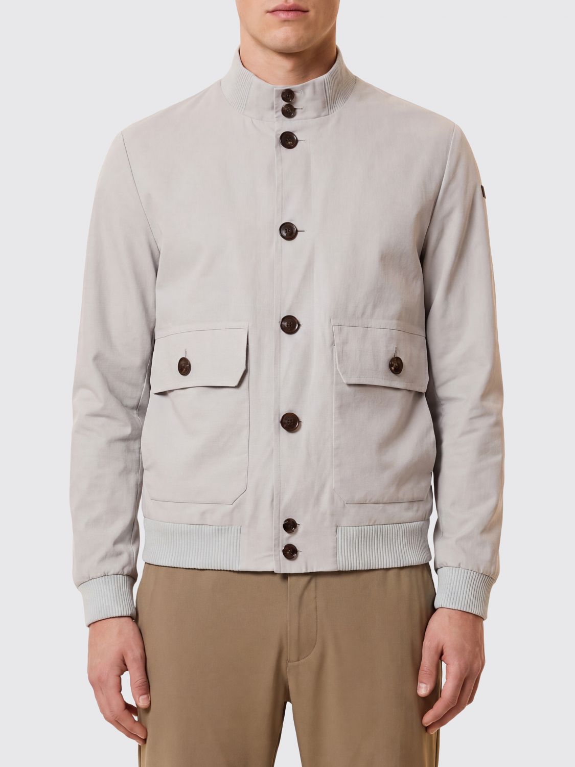 Rrd Velvet Bomber Jacket with High Neck and Patch Pockets