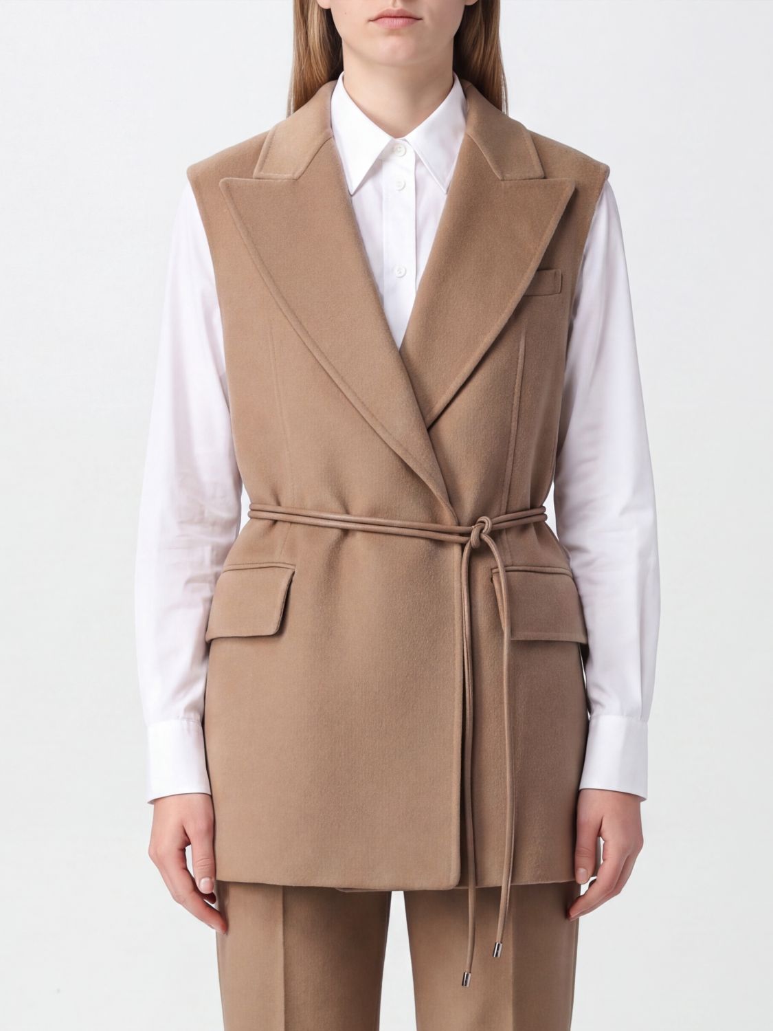 SPORTMAX Jacket Woman color Camel