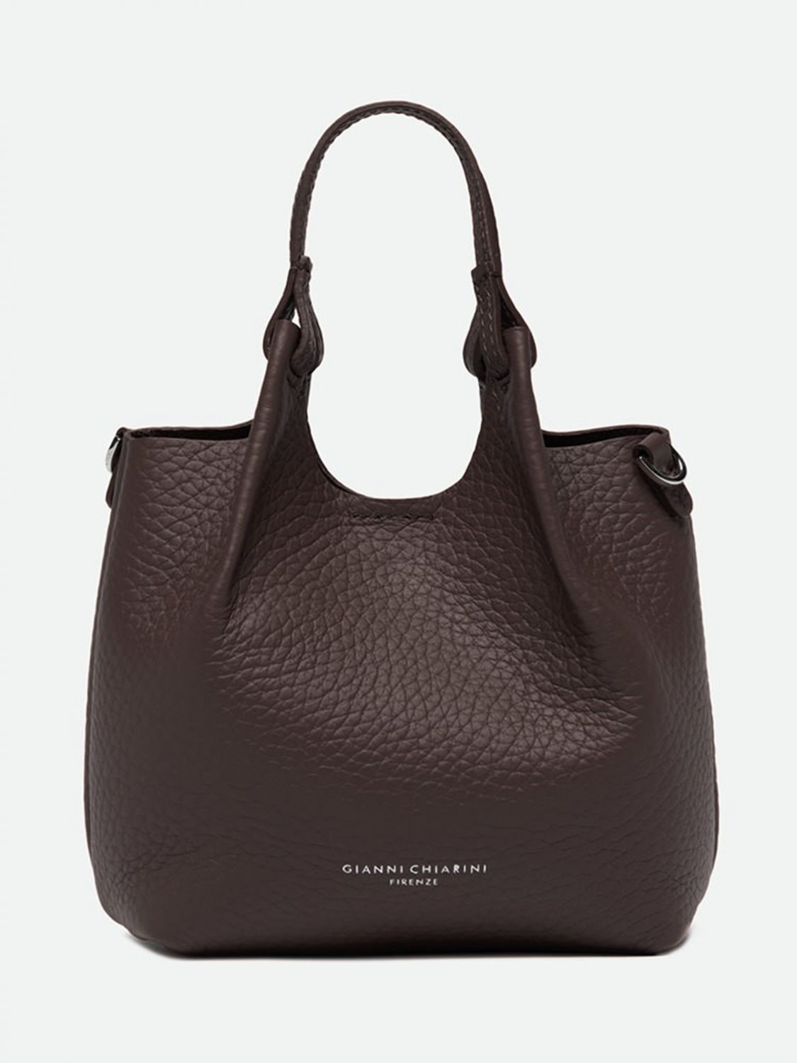 GIANNI CHIARINI Dua Mini-Handtasche aus gehämmertem Leder mit doppeltem Henkel