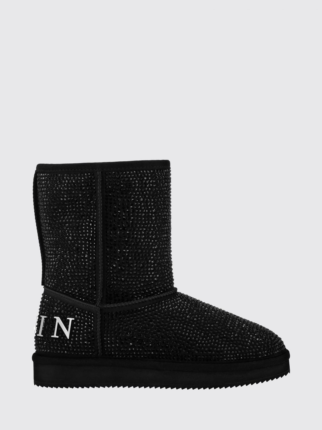 PHILIPP PLEIN Suede Snow Boots with Crystal Embellishment