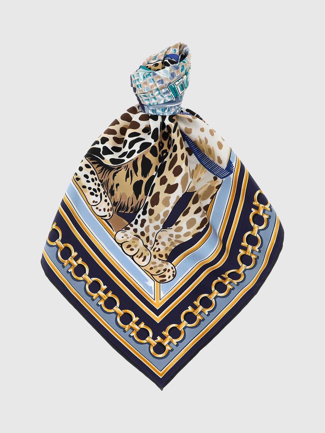 FERRAGAMO Neck Scarf Woman color Blue