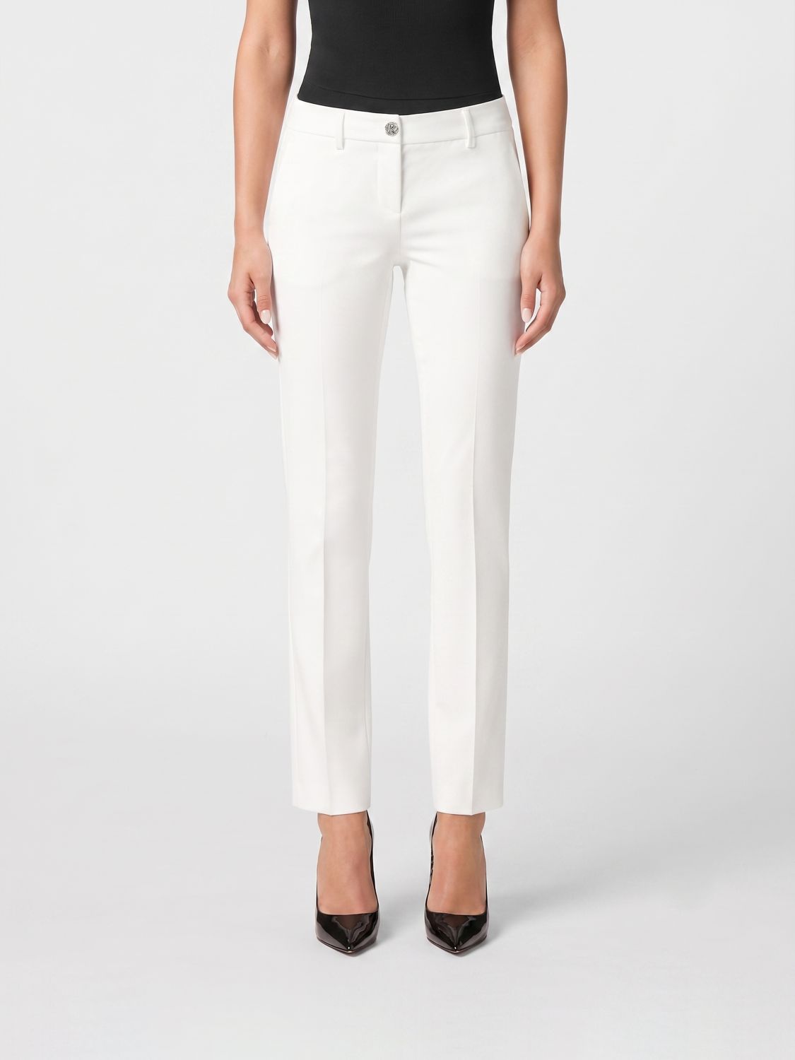 PHILIPP PLEIN Low-Rise Skinny Cady Trousers with Slant Pockets