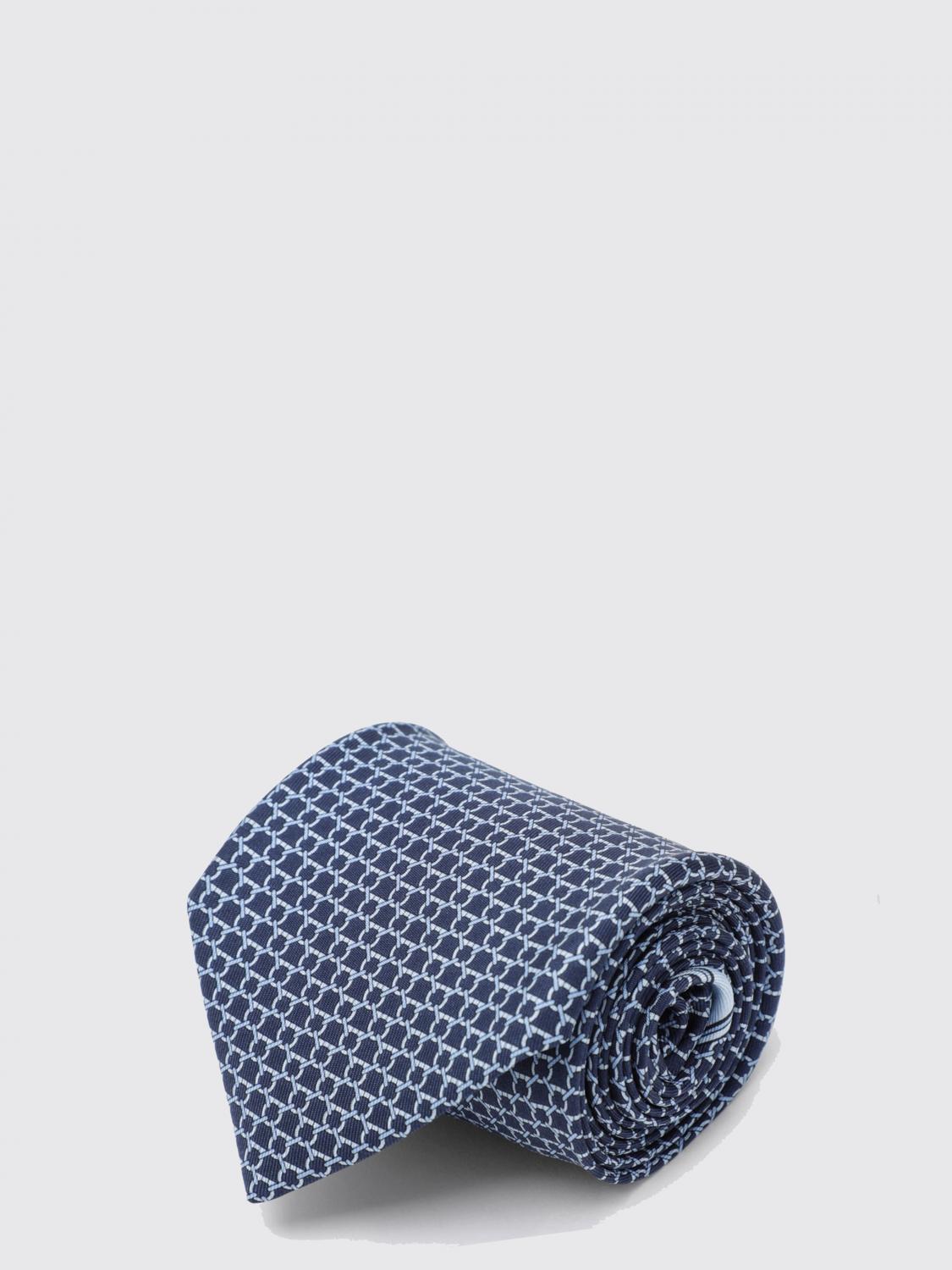 FERRAGAMO Tie Men color Blue