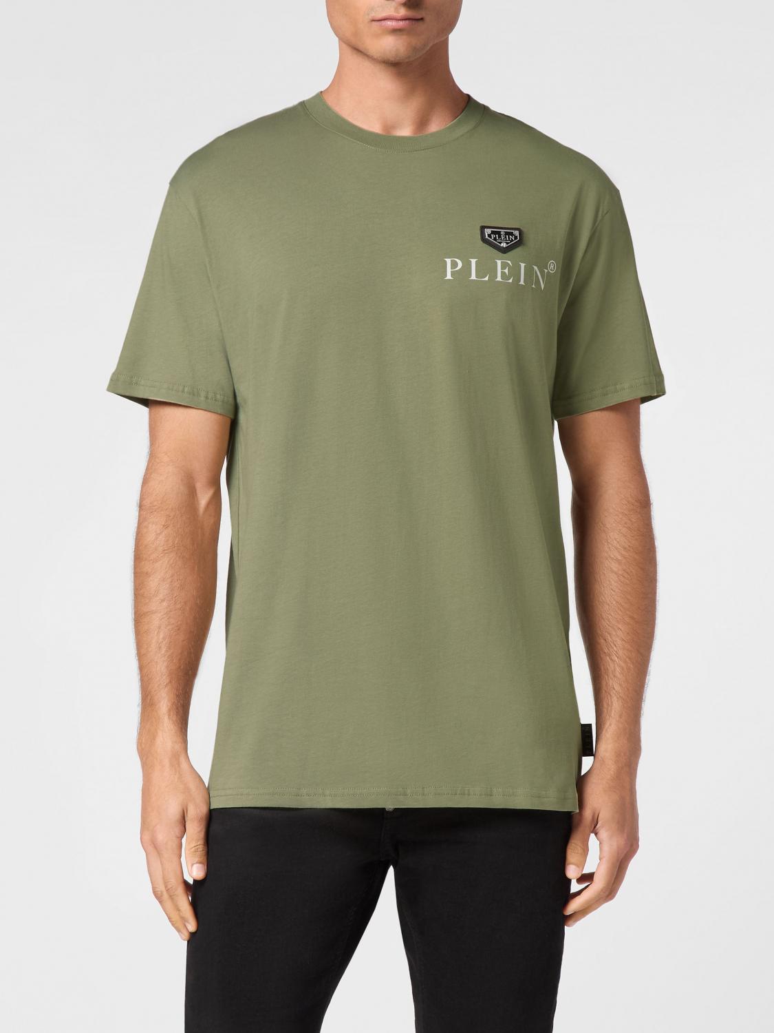 PHILIPP PLEIN Crew Neck T-Shirt in Pure Cotton with Contrast Chest Logo