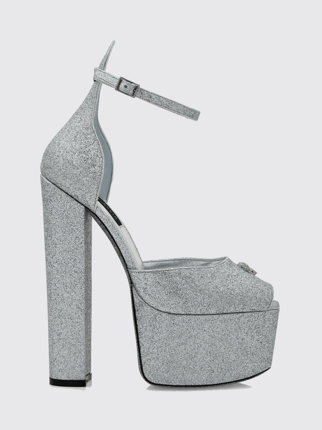 PHILIPP PLEIN Sandali Con Tacco Donna colore Argento