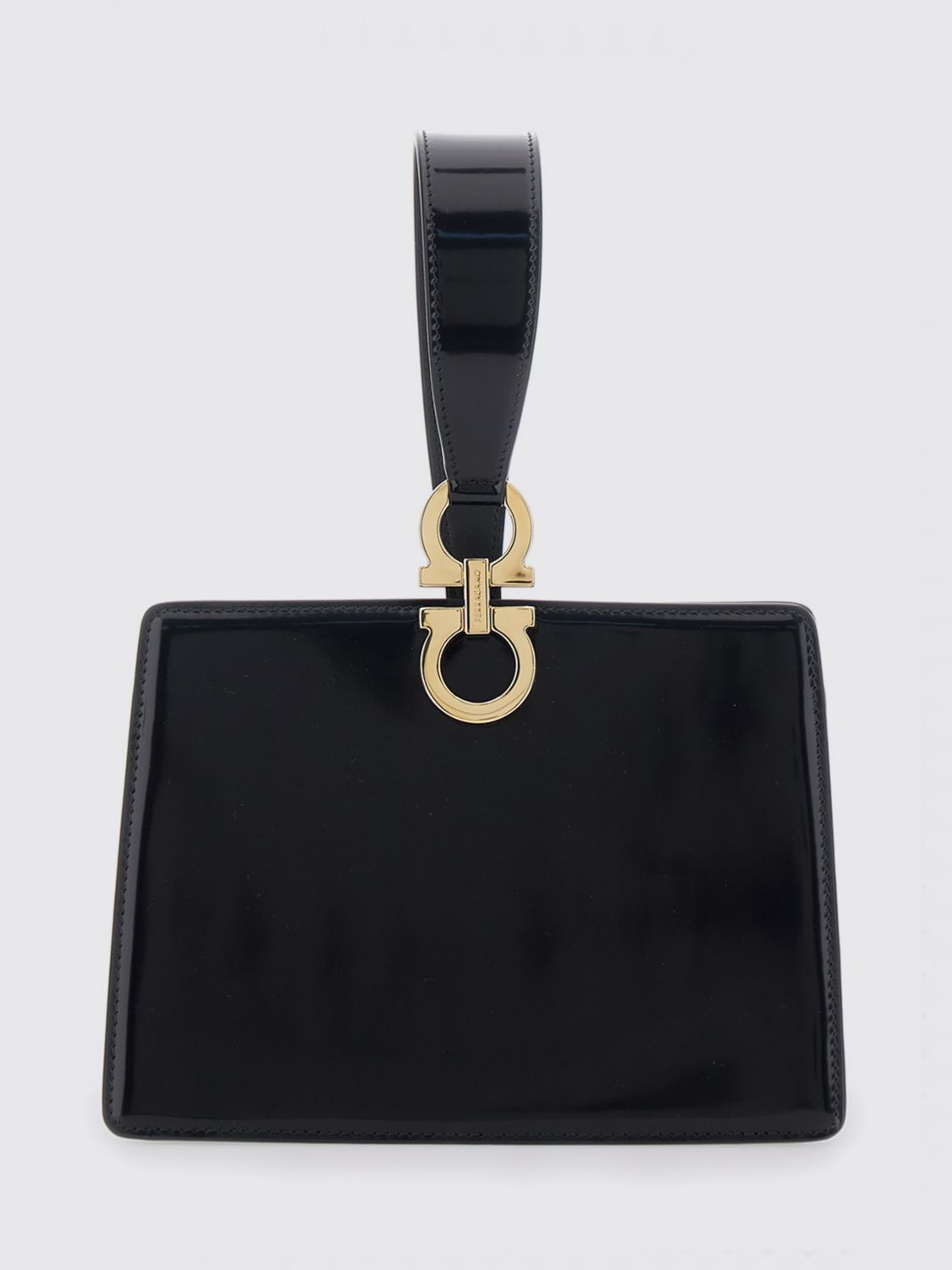 FERRAGAMO Brushed Calfskin Mini Handbag with Gancini Logo
