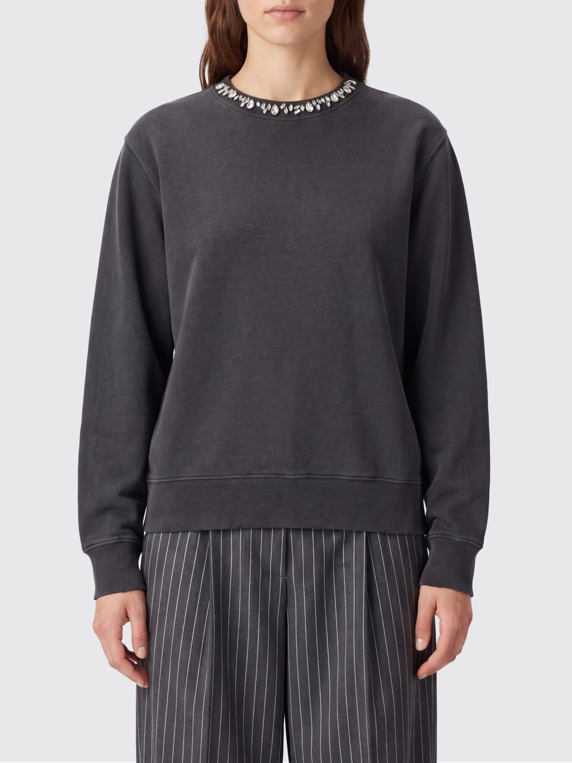 GOLDEN GOOSE Crystal-Embellished Cotton Crewneck Jumper